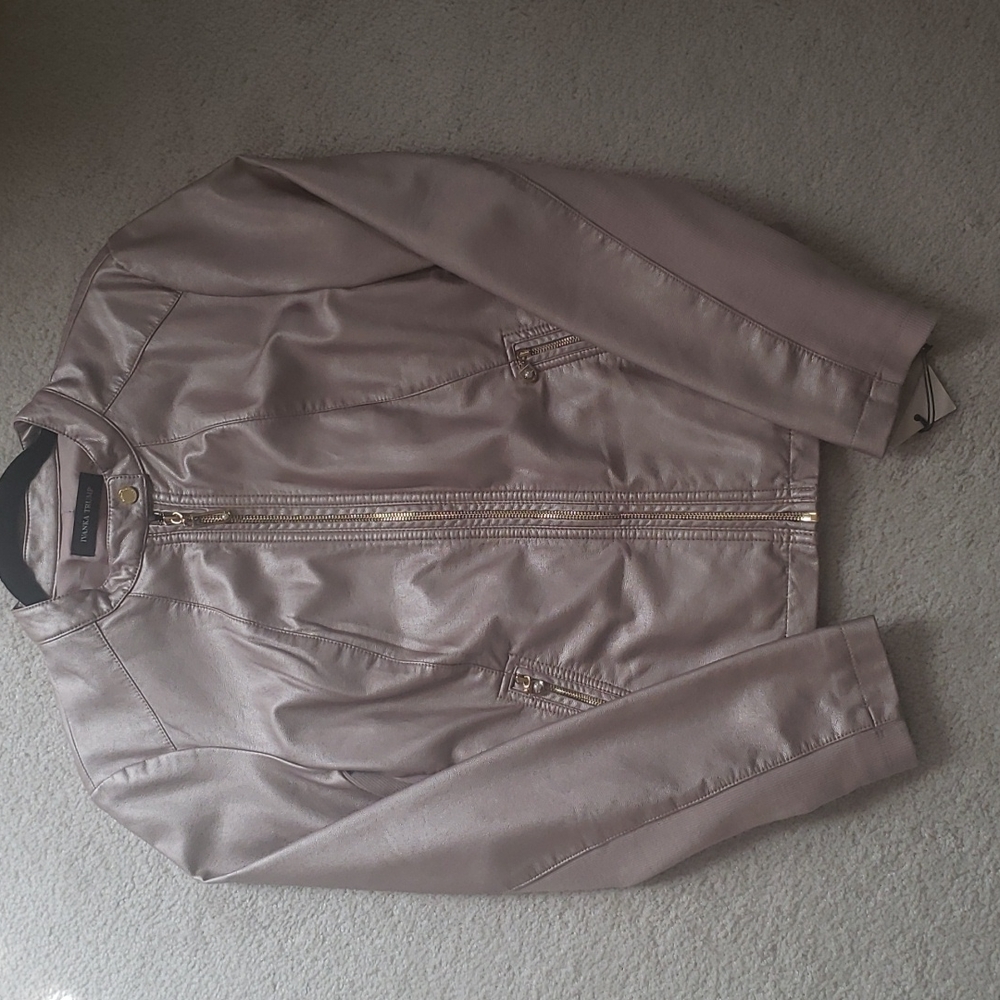 Ivanka Trump faux  leather and knit cloth moto jacket. NWT. Perfect condition.